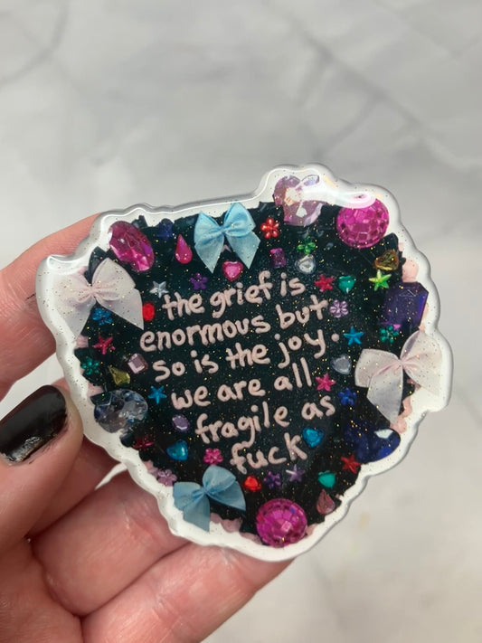 FRAGILE Glitter Magnet