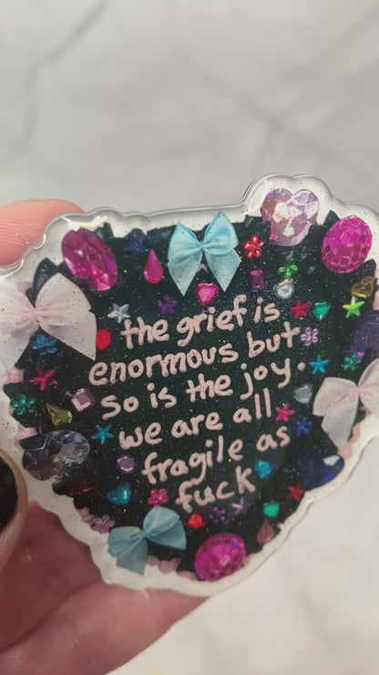 FRAGILE Glitter Magnet